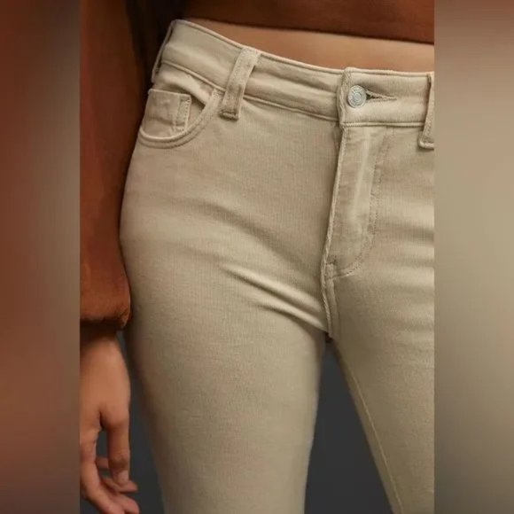 Anthropologie Pilcro High-Rise Skinny Corduroy Pants in Ivory NWT - Picture 4 of 5
